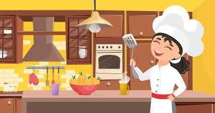 How many cartoon kitchen stock photos are there? Free Vector Cartoon Kids Cooking Set With Children And Adults Flat Characters Kitchen Furniture Equipment And Food Images Vector Illustration