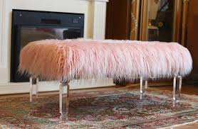 With the variety of colors and styles available on hayneedle, there is something for every bedroom design. Best Quality Ac717 Francis Pink Faux Fur Acrylic Legs Large Bedroom Bench