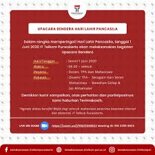 Loncat ke navigasi loncat ke pencarian. Upacara Memperingati Hari Lahir Pancasila Kemahasiswaan It Telkom
