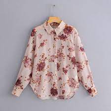 4.3 out of 5 stars 24. Buy Online Women Fashion Floral Print Transparent Chiffon Blouse Shirt Women Elegant Long Sleeve Feminina Blusas Chic Chemise Tops Ls3195 Alitools