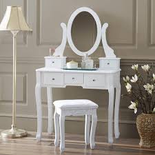 Ktaxon Vanity Makeup Dressing Table Set W Stool 5 Drawers Mirror Jewelry Desk White Walmart Com In 2020 Dressing Table Vanity Vanity Table Set White Vanity Set