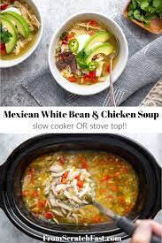 Mexican White Bean Chicken Soup Slow Cooker Or Stovetop Recipe Chicken Soup Slow Cooker Slow Cooker Soup Gluten Free Slow Cooker Recipes