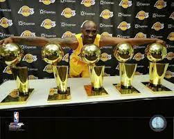 Kobe Bryant With His 5 Nba Championship Trophies Photo Print 8 X 10 Wish Kobe Bryant Nba Championships Kobe