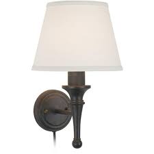 Add an elegant touch to your lighting with this bronze cord cover. Regency Hill Farmhouse Wall Lamp With Cord Cover Bronze Plug In Light Fixture Ivory Cotton Empire Shade Bedroom Bedside Reading Target