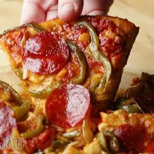 Tasty On Instagram This Upside Down Deep Dish Will Take A Pizza Your Heart Get The Recipe Now Link In Bio Proper Tasty Twisted Recipes Upside Down Pizza