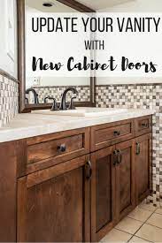 Assuming you have oak cabinets or some sort of stained cabinets from the 90's you probably have an abundance of wood tones in your space. Update Your Bathroom Vanity With New Cabinet Doors The Handyman S Daughter