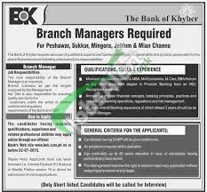 Apply to operations manager, investment banking analyst, program manager and more! Bank Of Khyber Branch Manager Jobs 2015 Peshawar Sukkur Jhelum Mian Channu