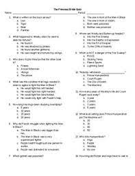 Pirates of the caribbean (1): Film Studies The Princess Bride Quiz Answers With Bonus Warm Up Question