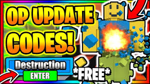 Let's try some of the roblox best and working promo codes. Destruction Simulator Codes Roblox July 2021
