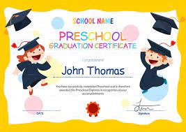 But that does not mean just appearing with a minimum. Preschool Graduation Certificate Template Graduation Certificate Template Preschool Diploma Template School Certificates