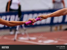 The runner finishing one leg is usually required to pass on a baton to. Women Team Relay Race Image Photo Free Trial Bigstock
