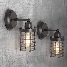 Lnc 1 Light Rustic Wall Sconce Graphite Black Modern Industrial Farmhouse Barn Mini Cage Wall Lamp A03481 The Home Depot