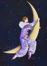 Science fiction and fantasy art, by artist. Pierrot Riding The Moon Art By Judy Mastrangelo At Framedart Com