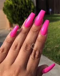 Black And Hot Pink Ombre Nails Hot Pink Long Coffin Nails Summer Nails Coffin Nails Long Cute Nail Colors Hot Pink Nails
