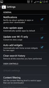 Tap the three dots icon and remove the enable auto update checkbox. Samsung Galaxy S3 Deactivate Auto Update Apps Blogyourearth