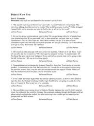 High quality reading comprehension worksheets for all ages and ability levels. Point Of View Test Ereading Worksheets Point Of View Test Pdf4pro
