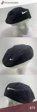 Vintage Nike Black Flat Cap Hat Cabbie Newsboy Vintage Nike Black Nikes Black Flats