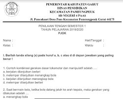 Soal Pjok Sd Dan Kunci Jawaban Guru Galeri
