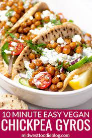 Easy Vegetarian Chickpea Gyros Recipe Quick Vegetarian Dinner Vegetarian Recipes Easy Vegetarian