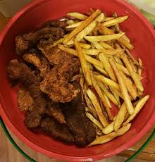 When almost ready to cook, heat oil in a deep skillet over medium heat to about 350°f. Homemade Fried Chicken Tenders And French Fries Food