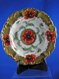 T V Limoges Pickard Studios Poppy Design Dish Bowl Signed Loh For From Darkflowers On Ruby Lane Hand Painted Porcelain Poppy Design Dish Bowl