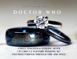 Doctor Who Wedding Rings Doctor Who Wedding Doctor Who Ring Cz Wedding Ring Sets