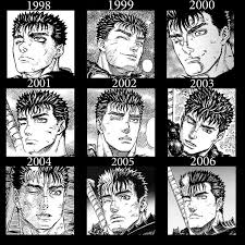 Version of the anime animated berserk with cgi. The Evolution Of Guts Berserk Manga Art Manga