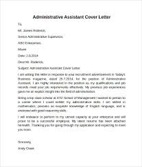 Wow your future employer with this simple cover letter example format. Free 9 Administrative Assistant Cover Letters In Ms Word Pdf
