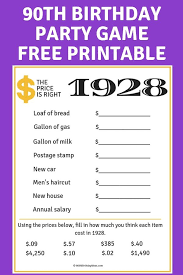 Free Printable Birthday Games For Adults 90th Birthday Party Ideas 100 Ideas For A Memorable 90th Birthday Celebration 90th Birthday Parties 90th Birthday 90th Birthday Party Theme