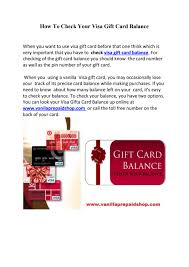 Maybe you would like to learn more about one of these? How To Check Your Visa Gift Card Balance By Vanilagifts Issuu
