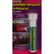 The washing up liquid in the water will help ensure that the scraper moves over the surface of the glass smoothly and minimise any risks of scratching. White Window Paint Marker