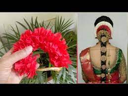 Diy Rose Petal Veni From Paper Bridal Rose Veni Without Flowers Gajra From Papers Youtube Diy Roses Bridal Roses Rose Petals