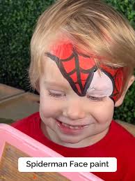 Adorable and quick Spiderman face paint