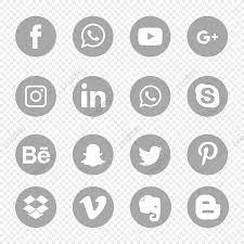 Conjunto De Icones De Midia Social Cinza Simbolo Icones Sociais Icones De Midia Social Midia Social Imagem Png E Vetor Para Download Gratuito Social Media Icons Vector Social Media Icons Media