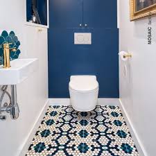 Glossy glass mosaic tile (0.979 sq. Mosaic Factory On Instagram Here It Is Your Favourite Post Of 2020 A Strong Structured Des Bathroom Floor Tile Patterns Guest Toilet Patterned Floor Tiles