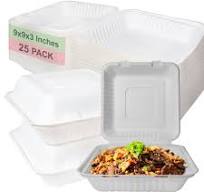Amazon.com: Compostable Square Hinged Clamshell Take Out ...