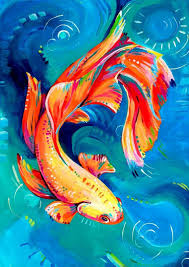 Betta Fish Art Print Fighting Fish Colorful Tropical Etsy Fish Artwork Tropical Fish Art Watercolor Fish