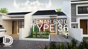 Desain rumah type 36 60. Denah Rumah Type 36 Luas Lahan 6x10m Youtube