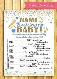 Baby Shower Game Printable Name That Song Baby Blue And Etsy Boy Baby Shower Games Funny Baby Shower Games Baby Shower Songs