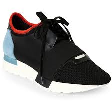 Black And White Shoes For Girls Balenciaga Black Race Runner Mixed Media Jogger Sneakers 320 Liked On Polyvore Featuring Shoes Sneakers Whi Cute Girl Shoes Sneakers Black Lace Up Shoes