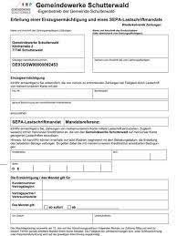 Sepa lastschrift formular zum ausdrucken. Gemeindewerke Schutterwald Druckversion Sepa Lastschriftmandat