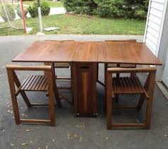 Danish Mid Century Modern Drop Leaf Dining Table Self Storing Folding Chairs Vtg Drop Leaf Dining Table Dining Table Dining