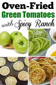Oven Fried Green Tomatoes With Spicy Ranch Are A Perfect Summer Treat This Easy Recipe Fries In The Oven Green Tomato Recipes Fried Green Tomatoes Recipe Easy