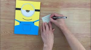 Just use different colored paper and glue them on. Easy Minion Greeting Card The Craft Train