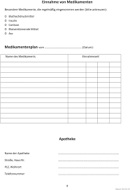 Medikamentenplan (pdf/word) zum ausdrucken ; Notfallmappe Name Vorname Geburtsdatum Von Mir Aktualisiert Am Datum Und Unterschrift Am Datum Und Unterschrift Am Datum Und Unterschrift Pdf Kostenfreier Download