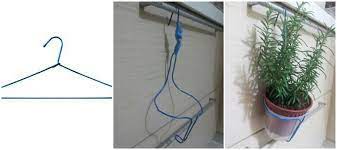 Diy Pot Holder Using Wire Clothes Hanger Wall Plant Hanger Diy Plant Hanger Diy Flower Pots