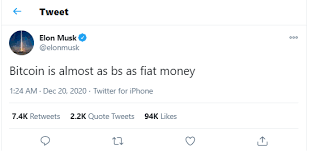 Musk'ın şansına palmer geçmişte zaten benzer bir script hazırlamıştı. Elon Musk Tweets Bitcoin Is Almost As Bs As Fiat Money Swfi