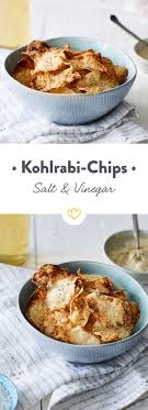 Kohlrabi Chips Mit Salz Und Essig Gesunde Alternative Zu Kartoffelchips Rezept Kartoffelchips Rezepte Rezepte Mit Kohlrabi