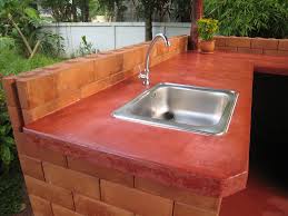 outdoor kitchen concrete countertops