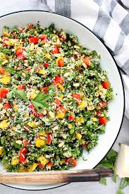 Herb Loaded Kale And Quinoa Salad Recipe Homemade Salads Recipes Healthy Salad Recipes Quinoa Salad